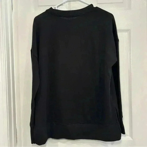 Time & Tru Viral Sweatshirt Women Size S Black Crew Neck Pullover NWT Casual - Picture 4 of 6